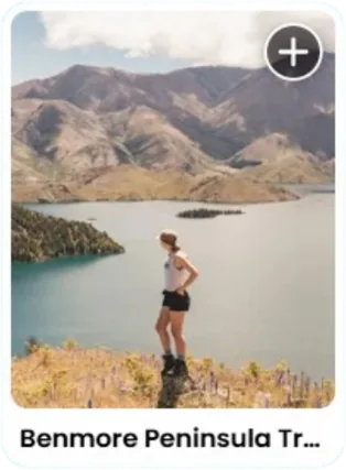 A location card from the NZ road trip guide